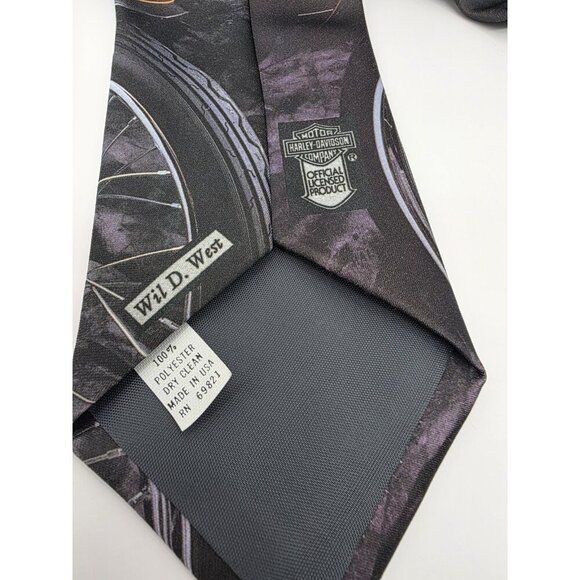 Harley Davidson Motorcycle Mens Necktie Ralph Marlin 'The Leading Edge' 1992 Vtg - Picture 3 of 8